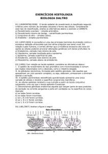 EXERCÍCIOS HISTOLOGIA BIOLOGIA DALTRO 01) (UNIMONTES