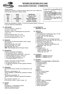 DAS AVALIAÇÕES GLOBAIS ENSINO FUNDAMENTAL I BIMESTRE