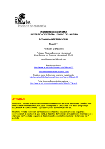 economia internacional - Instituto de Economia