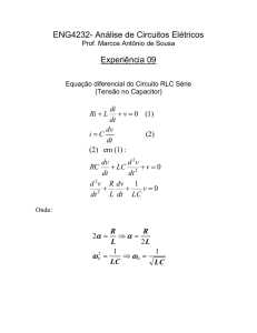 Equação diferencial do Circuito RLC Série, para a tensão no