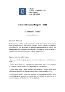 Individual Research Program – 2015 André Santos Campos