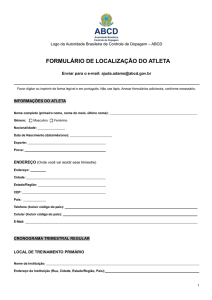 versão 1 - Autoridade Brasileira de Controle de Dopagem