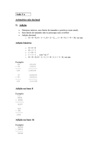 Aritmética não decimal e Representação complemento a 2