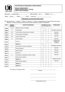 cronograma da disciplina para 2009.2
