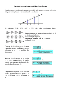 Razões trigonométricas no triângulo retângulo