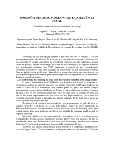 Dimensões Éticas do Screening de Translucência