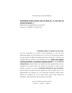 Processo nº - Ofício Cível - Ministério Público do Estado de São Paulo