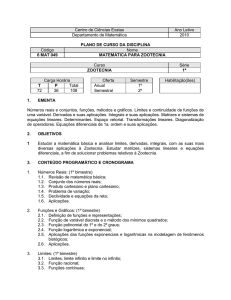 Ementa e programa da disciplina Matemática para Zootecnia