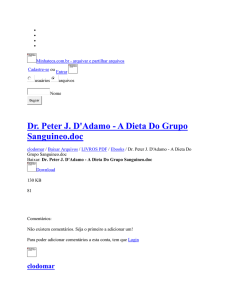 Dr. Peter J. D`Adamo A Dieta Do Grupo Sanguineo
