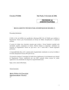 Circular 273/2006 São Paulo, 31 de maio de 2006. PROVEDOR (A