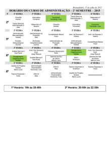 horário do curso de administração – 2º semestre