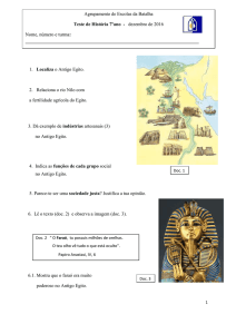 Localiza o Antigo Egito. Relaciona o rio Nilo com a fertilidade