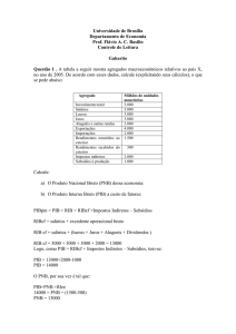 Universidade de Brasília Departamento de Economia Prof. Flávio