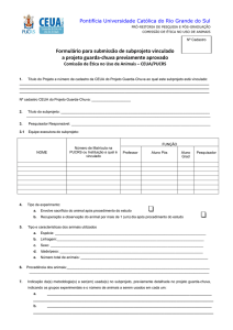 Formulário para submissão de subprojeto vinculado a