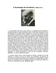 A Sociologia de Durkheim