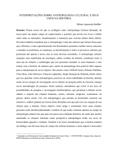 INTERPRETAÇÕES SOBRE ANTROPOLOGIA CULTURAL E SEUS