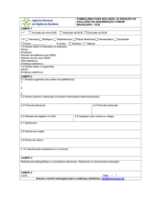 Formulário para solicitação, alteração ou exclusão de DCB