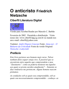 O anticristo Friedrich Nietzsche Ciberfil Literatura Digital Versão