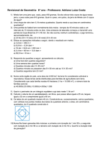 Revisional de Geometria- 6o ano - Professora: Adriana Luiza Costa