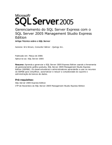 Uma Introdução ao SQL Server Management Studio Express Edition