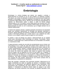 Resumo de Embriologia