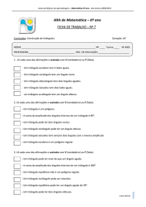 Aulas de Reforço de Aprendizagem – Matemática 6º ano