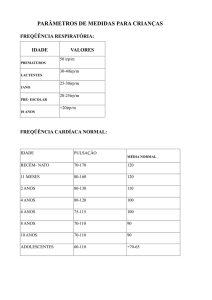 Parâmetros de medidas para crianças