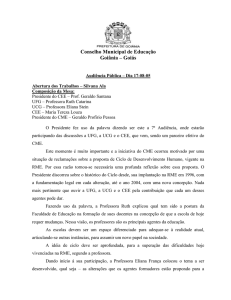 Conselho Municipal de Educação Goiânia – Goiás Audiência