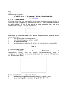Classificação - Carbonos e Cadeias Carbônicas