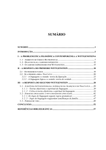 I - WITTGENSTEIN E A FILOSOFIA ANALÍTICA