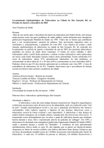 Trabalho: 52: Levantamento Epidemiológico da