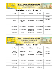 Horário de Aula – 5º ano C