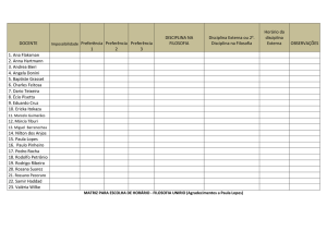 DOCENTE Impossibilidade Preferência 1 Preferência 2 Preferência