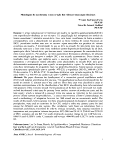 Modelagem do uso da terra e mensuração dos efeitos de