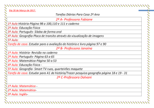 Dia 20 de Março de 2017. Tarefas Diárias Para Casa 2º Ano 2º A