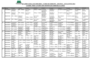 QUADRO GERAL DE HORÁRIO - CURSO DE DIREITO – DIURNO