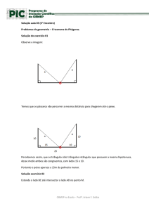 Solução aula 03 (3° Encontro) Problemas de geometria – O teorema