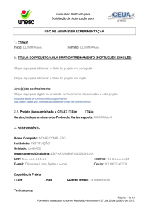 Formulário Unificado para Solicitação de Autorização para USO DE