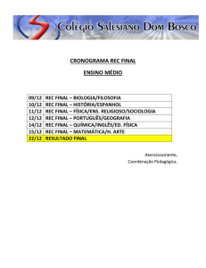 Cronograma - REC Final - Ensino Médio