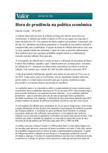 Hora de prudência na política econômica