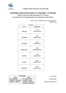 Calendário das provas finais e 2º chamada