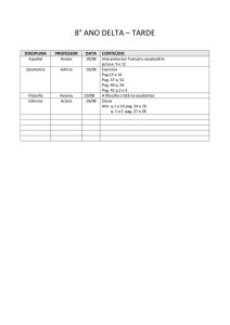 8° ANO DELTA – TARDE DISCIPLINA PROFESSOR DATA