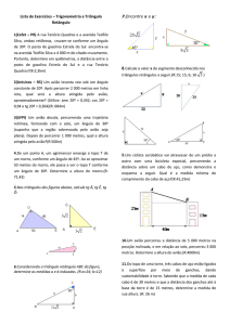 Lista de Exercícios – Trigonometria e Triângulo Retângulo 1(Cefet