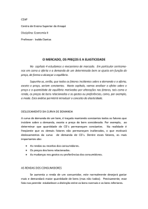 o mercado, os preços e a elasticidade