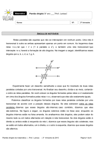 Lista - 1o ano - Matemática Villare