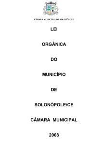 lei orgânica do município de solonópole/ce câmara municipal 2008