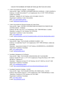 Lista de Universidades do Estado de Goi&aacute;s que t&ecirc;m Curso de