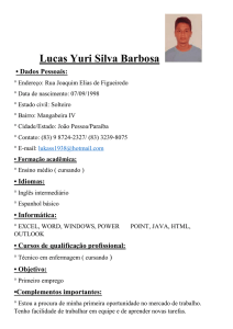 Lucas Yuri Silva Barbosa • Dados Pessoais