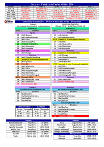 Horário – 1ª série A do Ensino Médio - 2016