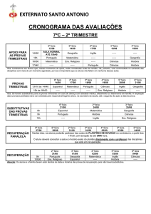 externato santo antonio cronograma das avaliações 7ºc – 2º trimestre